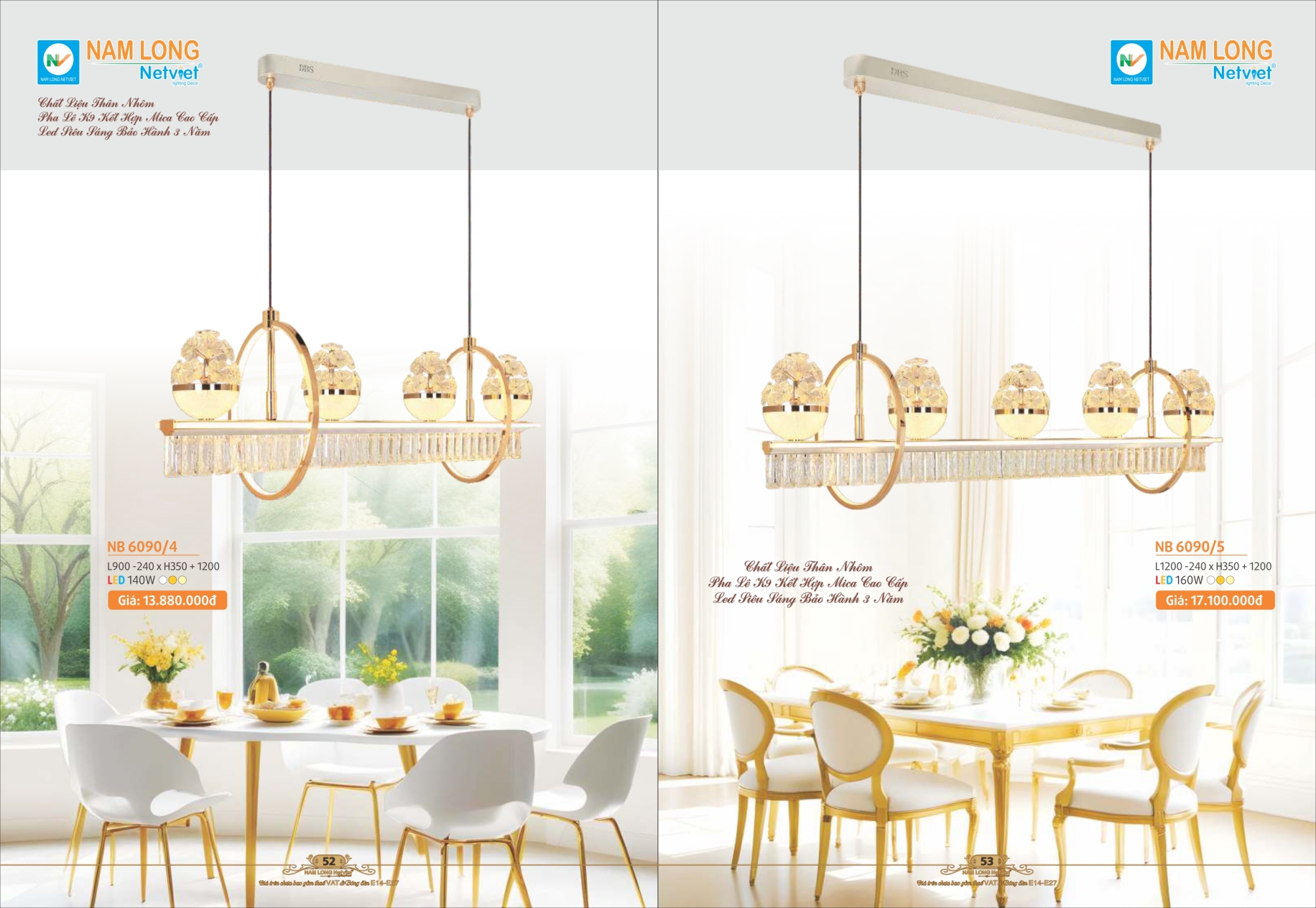 Bảng giá đèn trang trí Nam Long